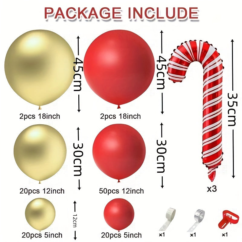 Red Golden Garland Balloon Chain Christmas Party Decoration Set