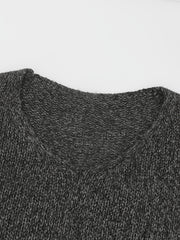 Casual Sweater Women's Plus Solid V Neck Pullover Jumper
