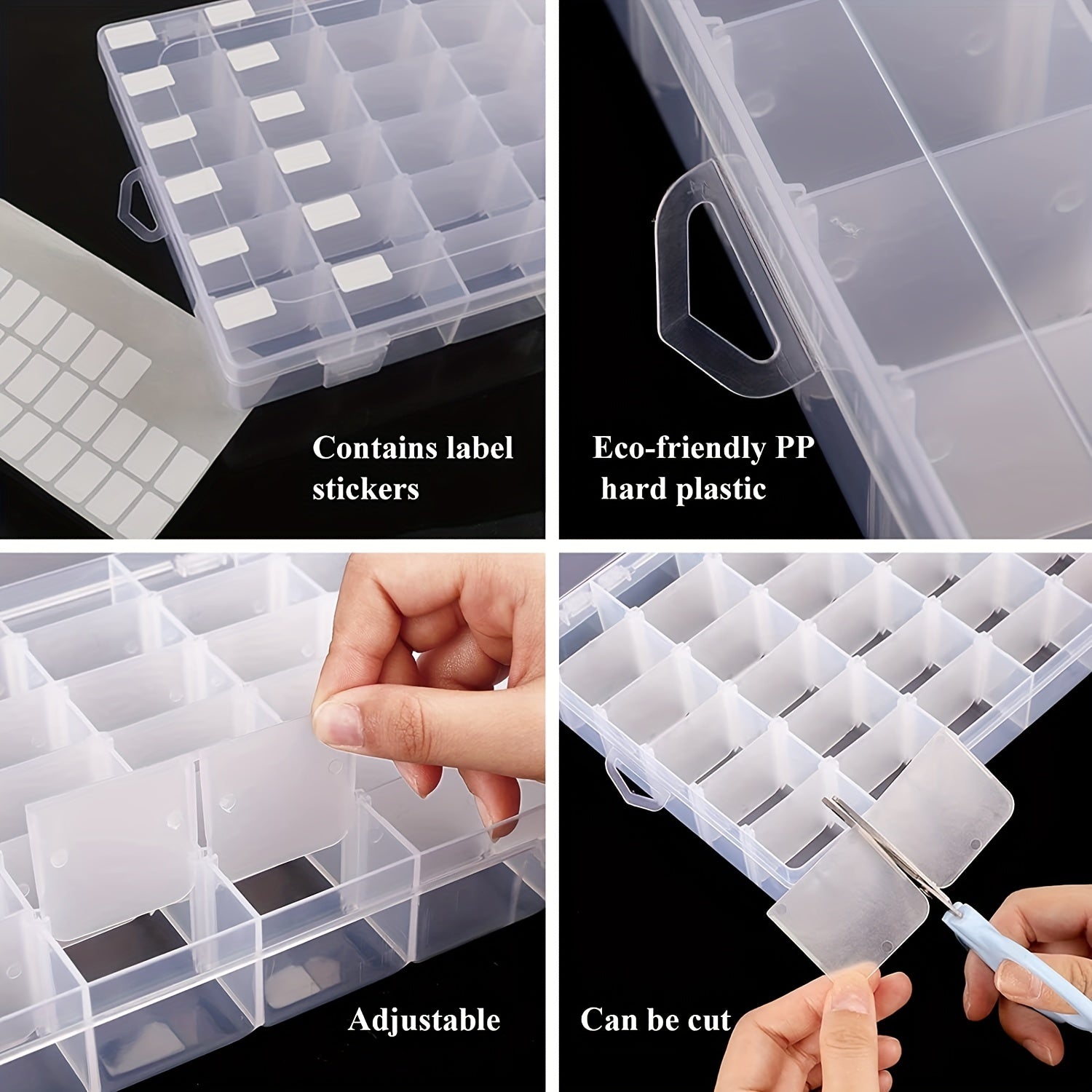 24-36 Grid Plastic Storage Box Jewelry Bead Organizer