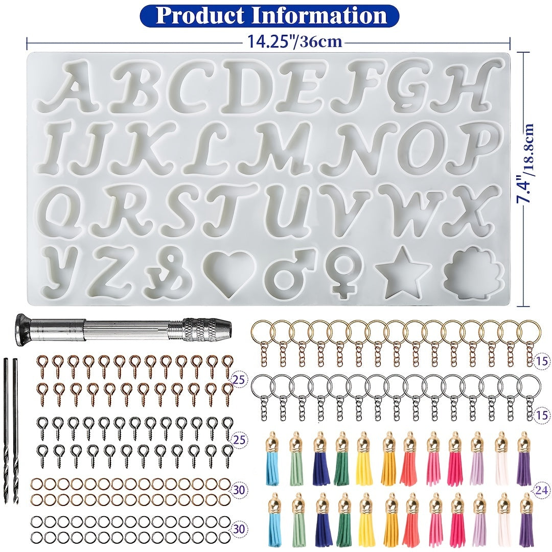 168Pcs Alphabet Resin Molds Kit Silicone Molds For Casting DIY Letter & Ornament