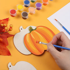 10pcs Pumpkin Chip Hanging Decoration Thanksgiving Halloween DIY Painted