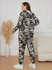 Camo Print Hooded Top & Leggings Set