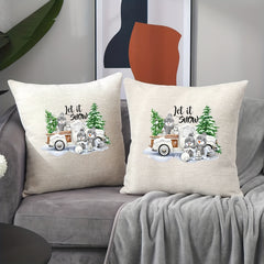 Christmas Tree Snowman Let It Snow Iron On Transfer Decals