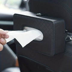 Car Leather Napkin Holder Box Chair Back Hanging Tissue Box