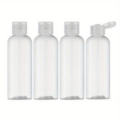 4pcs 100ml Empty Dispenser Container With Flip Top - Travel Bottle for Cosmetics