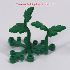 9pcs Building Block DIY Green Leaves Twig Grass Plant Garden Scene Gift