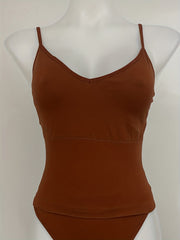 Solid Cami Top V Neck Sleeveless Women's Lingerie