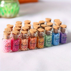 8pcs Mini Macaron Candy Jars for Dollhouse Micro Scene Models