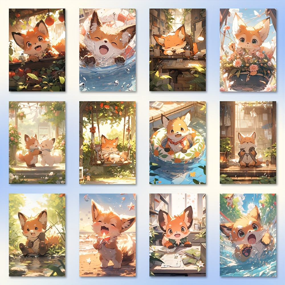54pcs Fox Animal Stickers Pack For Kids Laptop Luggage Notebook Bike Decoration