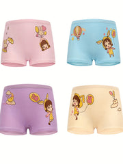Girl's Princess Cartoon Graphic Shorts Knick Boxer Briefs Set