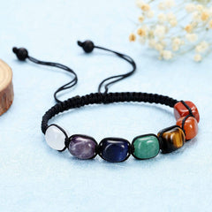 7 Chakra Stone Yoga Bracelet Reiki Healing Crystal Gemstone Rope