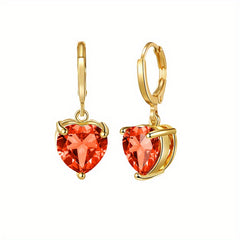 Crystal Pendant Drop Earrings For Women Engagement Wedding