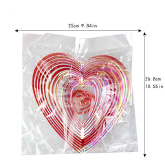 Heart Pattern Bird Repellent Hanging Ornament Outdoor Garden Decor