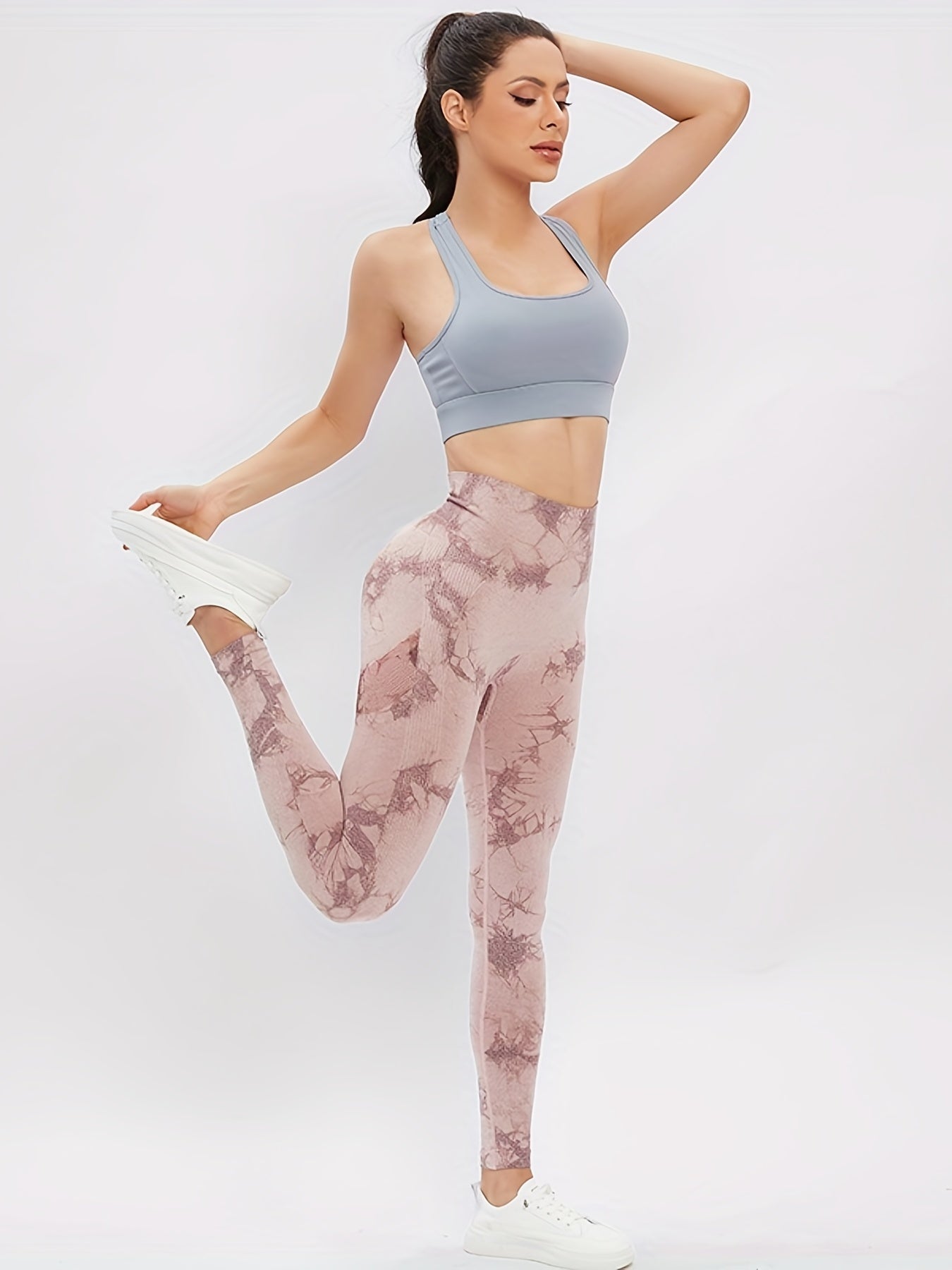 Tie Dye Slim Fit Yoga Leggings High Waist Gym Running Pants