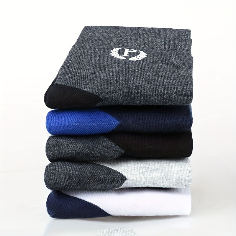 5 Pairs Men's Sweat Absorbing Sport Socks - Running Training