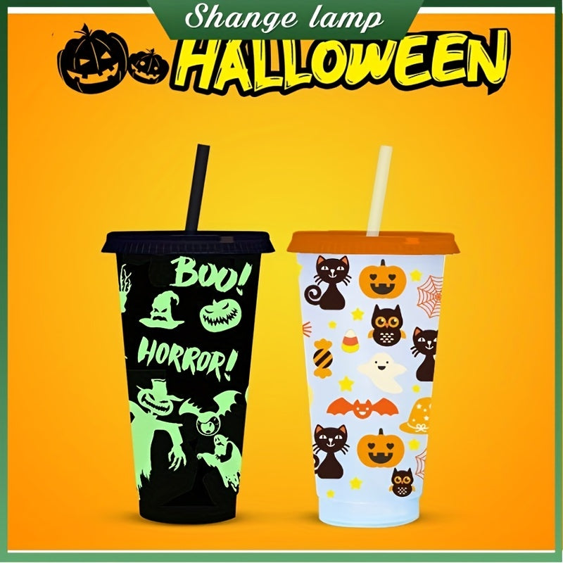 Halloween Straw Cup 710ml Plastic Drinking Cup