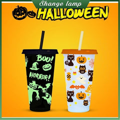 Halloween Straw Cup 710ml Plastic Drinking Cup