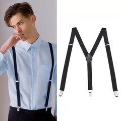 Men's 1inch Wide Plain Suspenders Overall