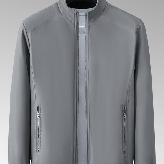 Men's Lightweight Windbreaker Jacket Stand Collar Zip Up Coat