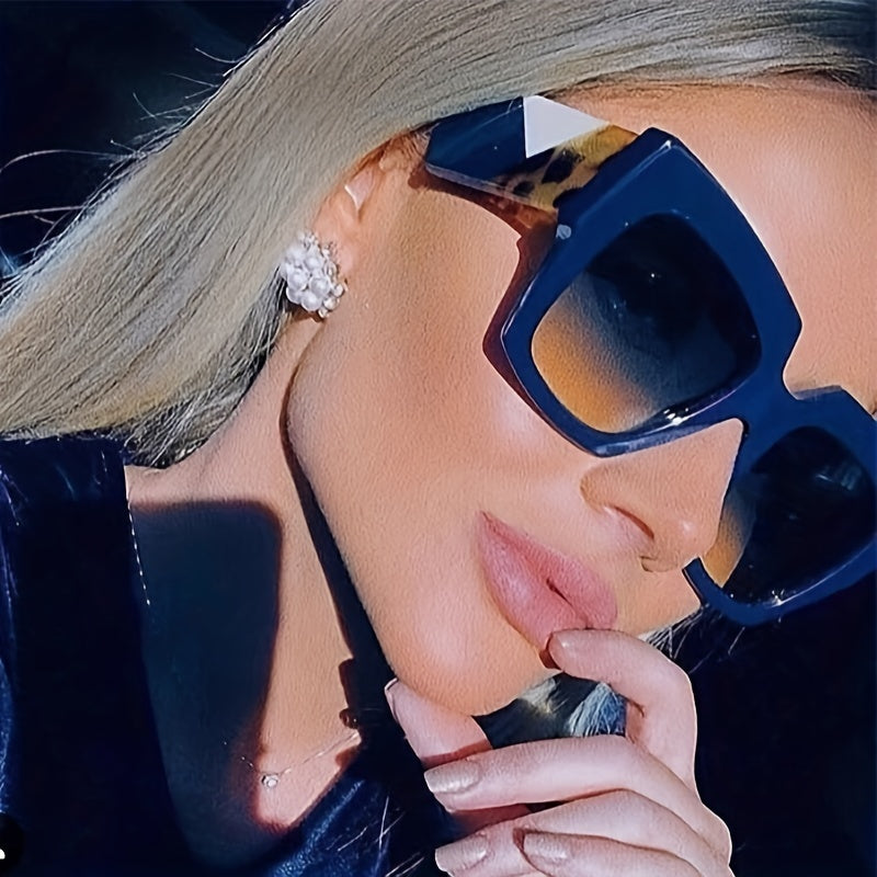 Y2K Oversized Square Sunglasses Retro Block Tortoiseshell UV400 Shades