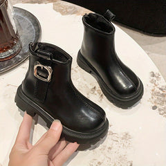 Casual Solid Zipper Boots for Girls