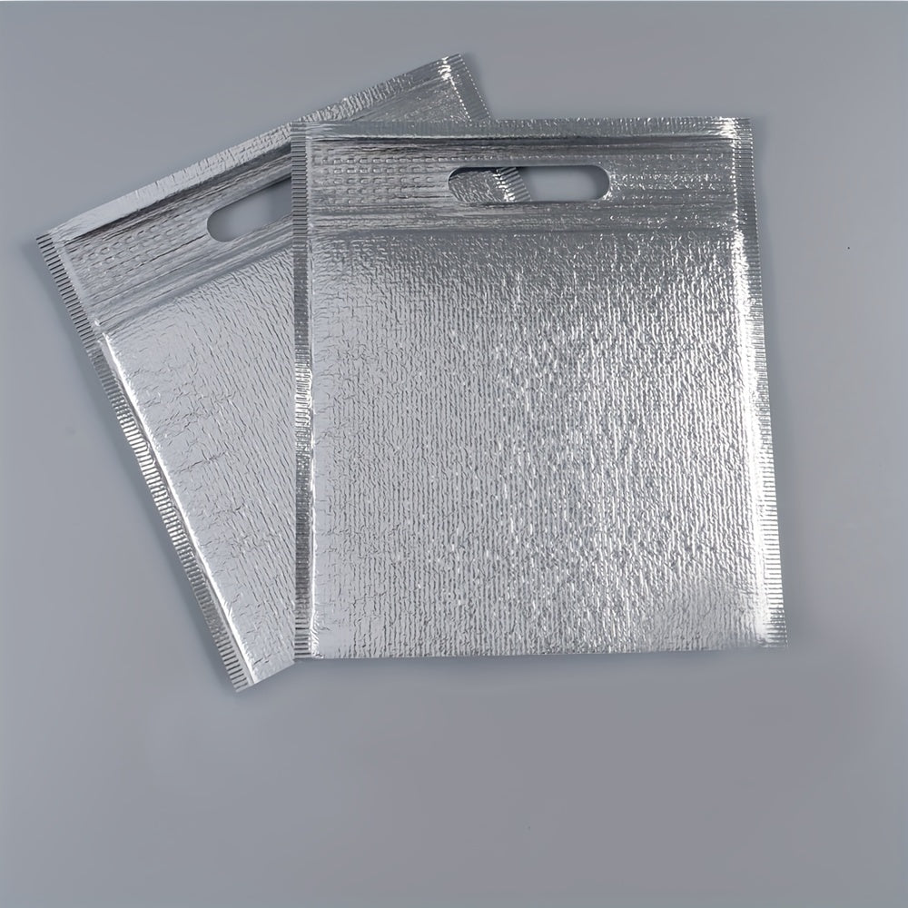 5pcs Zipper Reusable Aluminum Lunch Bag Portable Food Thermal Bag