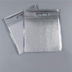 5pcs Zipper Reusable Aluminum Lunch Bag Portable Food Thermal Bag