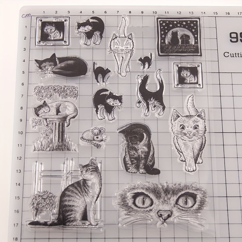 Cat Expressions Clear Stamps for DIY Craft Making Greeting Card