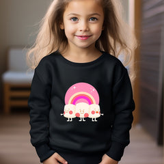 Cartoon Adorable Pattern Print Girls Casual Pullover Sweatshirt