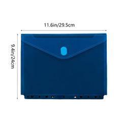 5pcs Clear Poly Binder Envelopes with 11 Holes for School and Office
