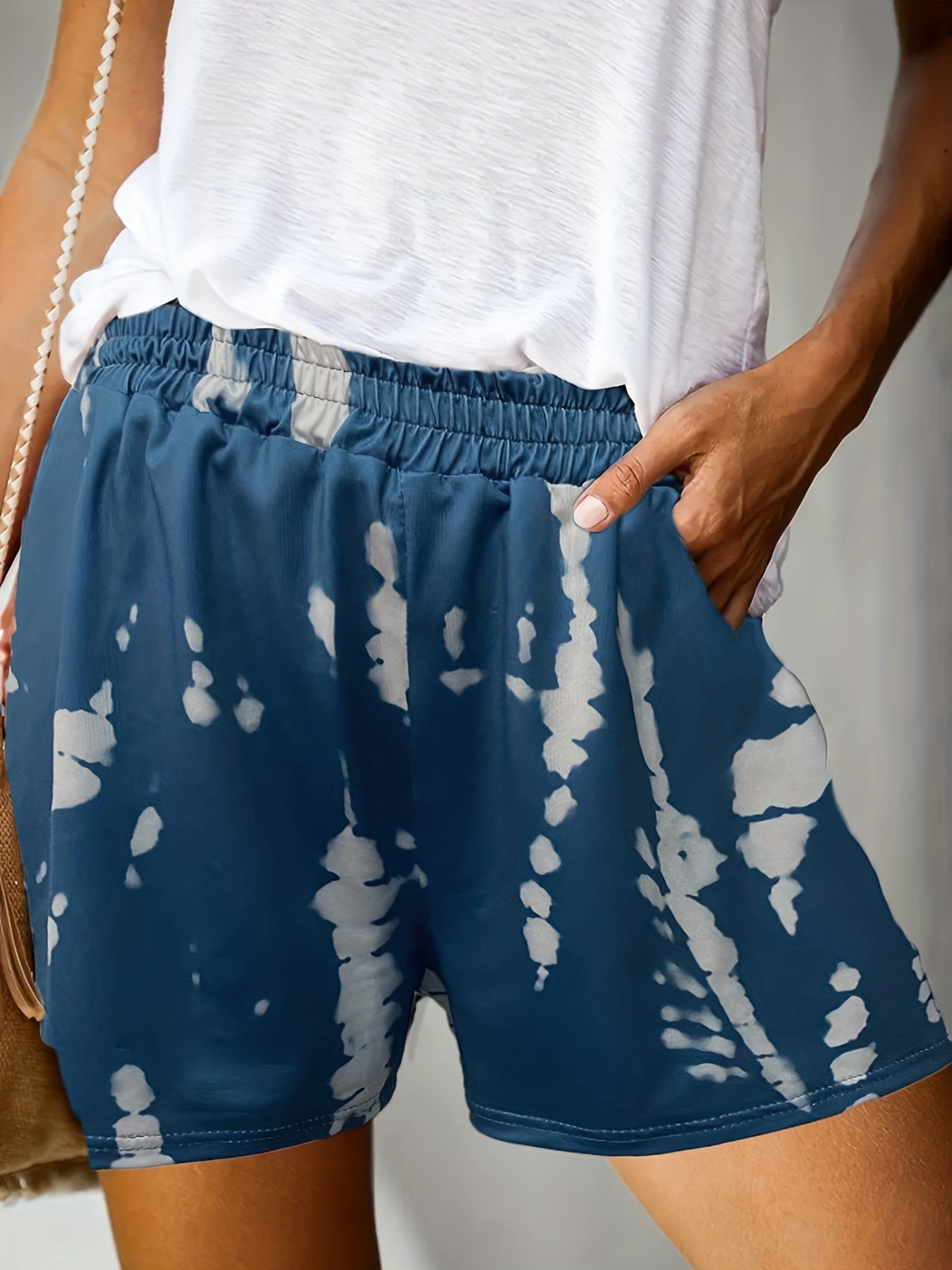 Tie Dye Elastic Waist Shorts Casual Comfy Summer Shorts
