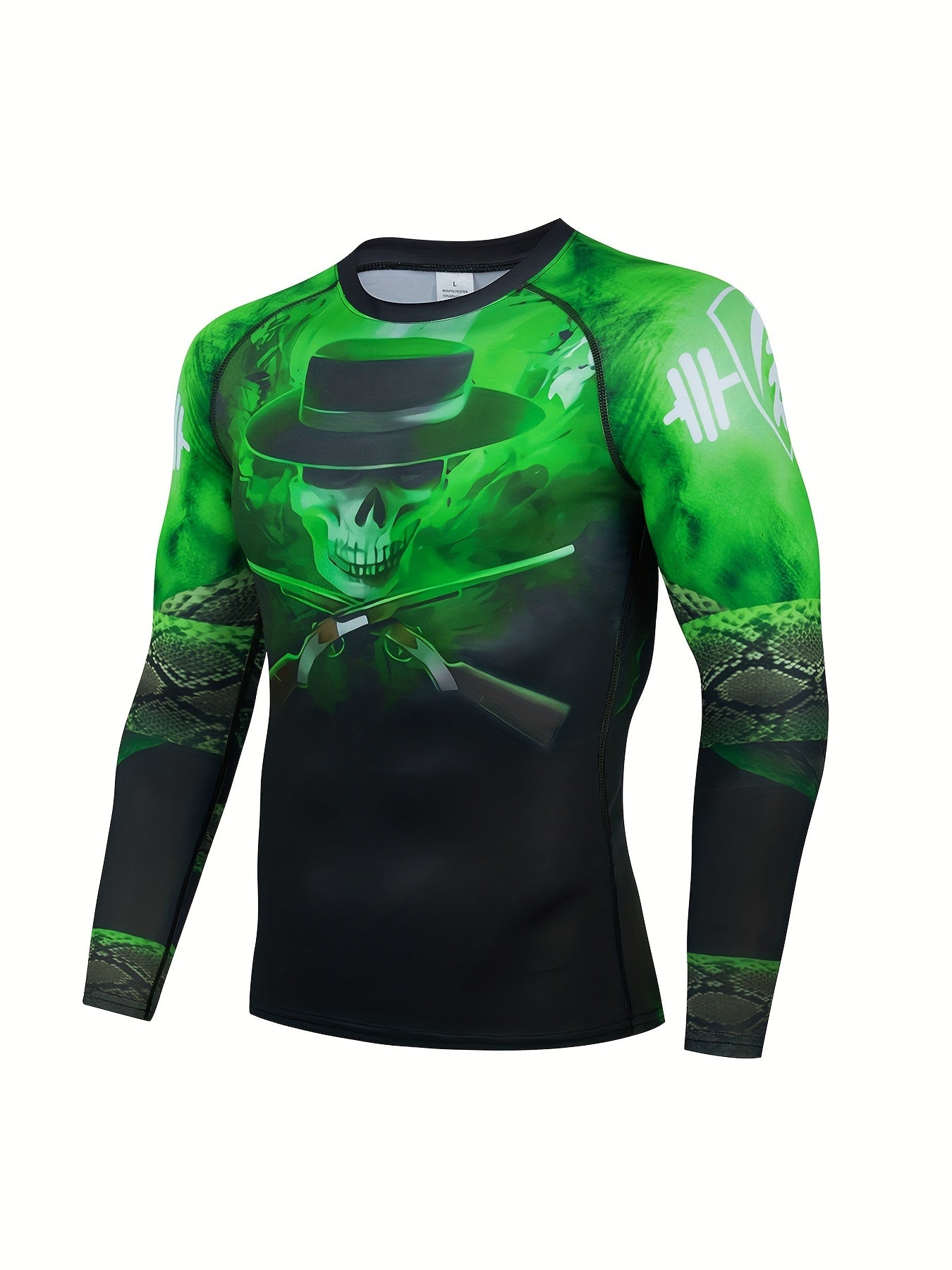 Men's Skull Compression Long Sleeve Shirt & Pants Set
