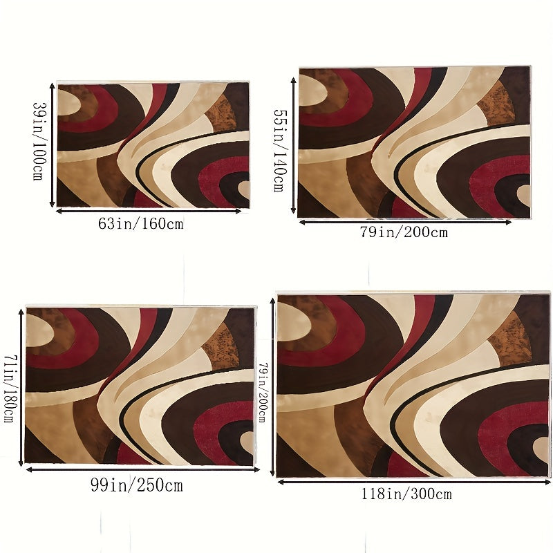 Modern Chocolate Abstract Area Rug for Home Interior Decoration