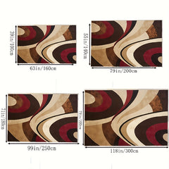 Modern Chocolate Abstract Area Rug for Home Interior Decoration