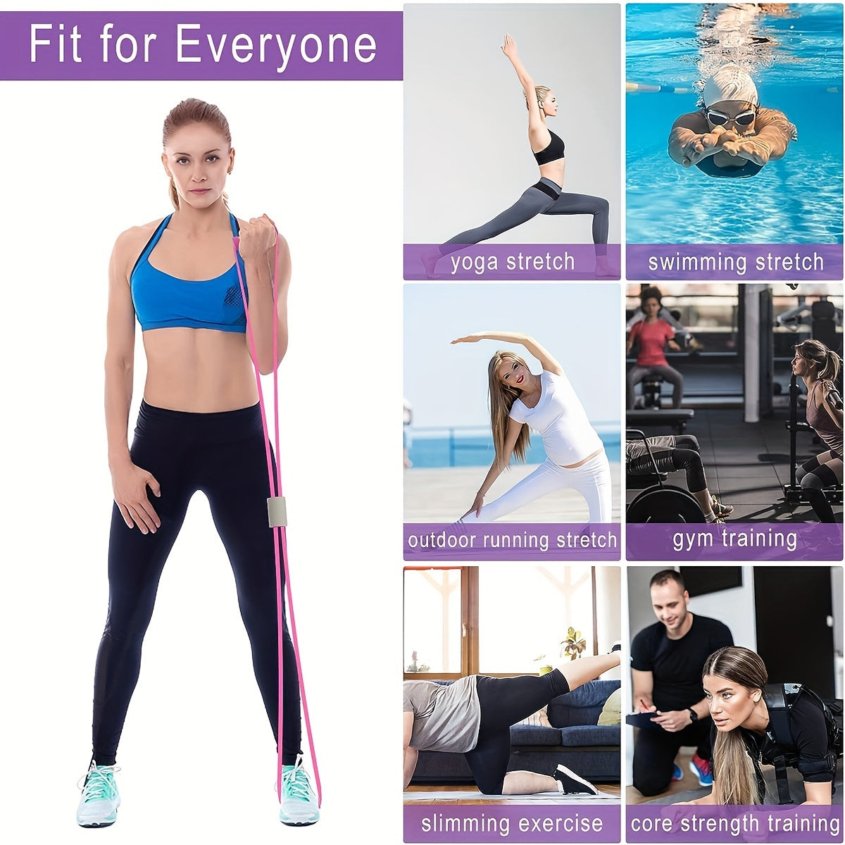 8 Shaped Resistance Band for Fitness Stretching & Strength Training