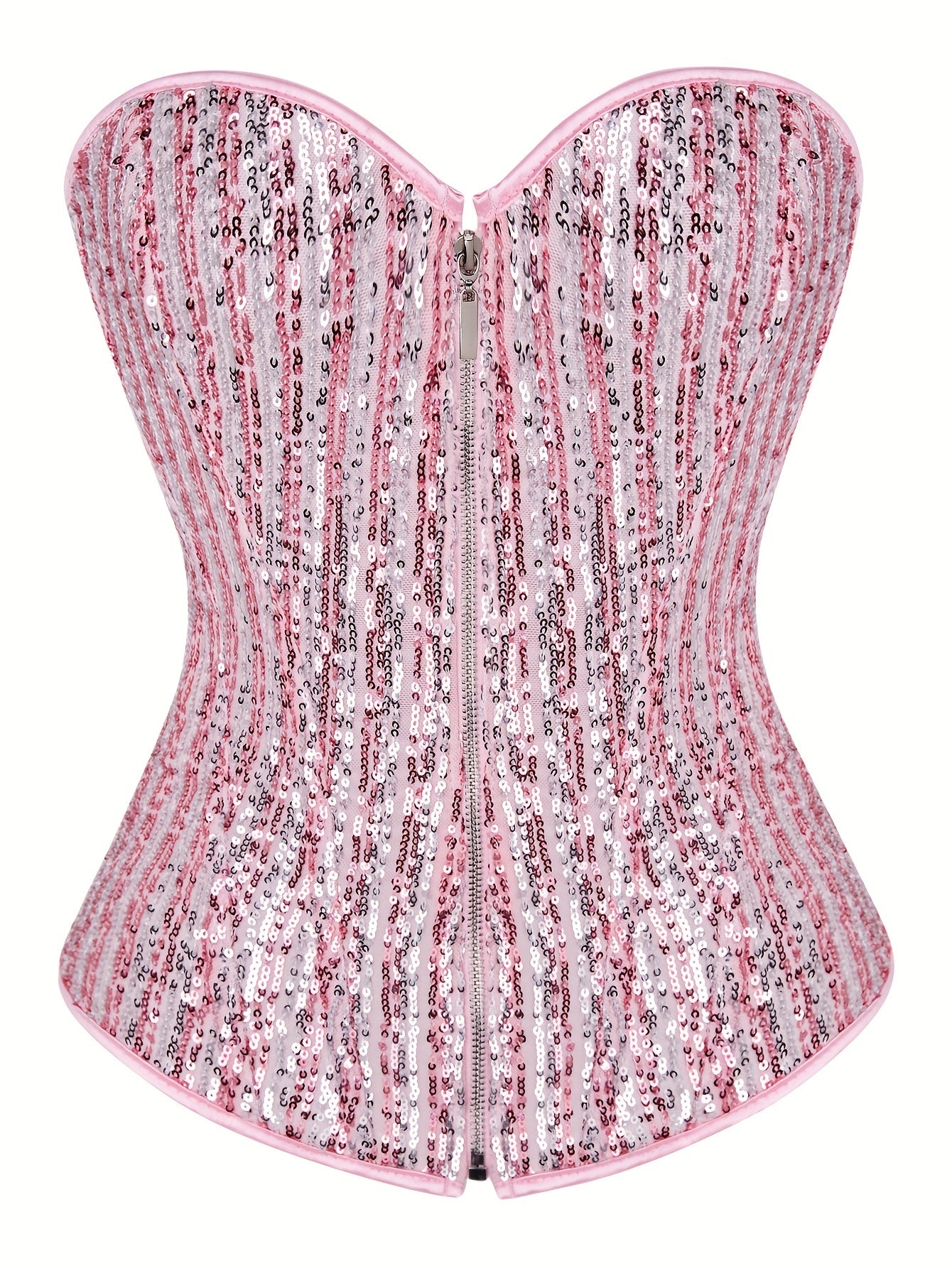 Sequin Strapless Corset Tummy Control Lace Up Body Shaper