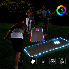 LED Hole Plate Lights w/ Remote Control for Nighttime Beanbag Toss