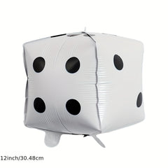 6pcs 12 Aluminum Film Cube Dice Party Decoration Set