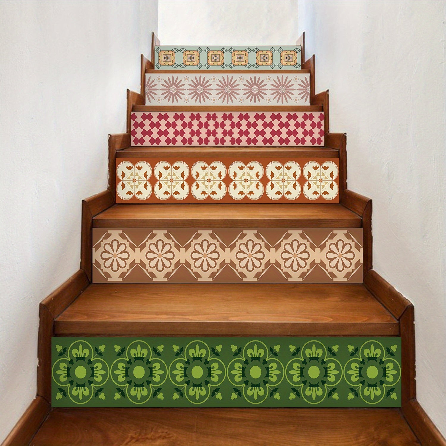 6pcs Vintage Flower Tile 3D DIY Wallpaper - Removable & Easy to Install