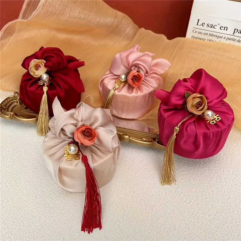 1pc Wedding Bridal Gift Silk Satin Candy Box Bridesmaid Gift