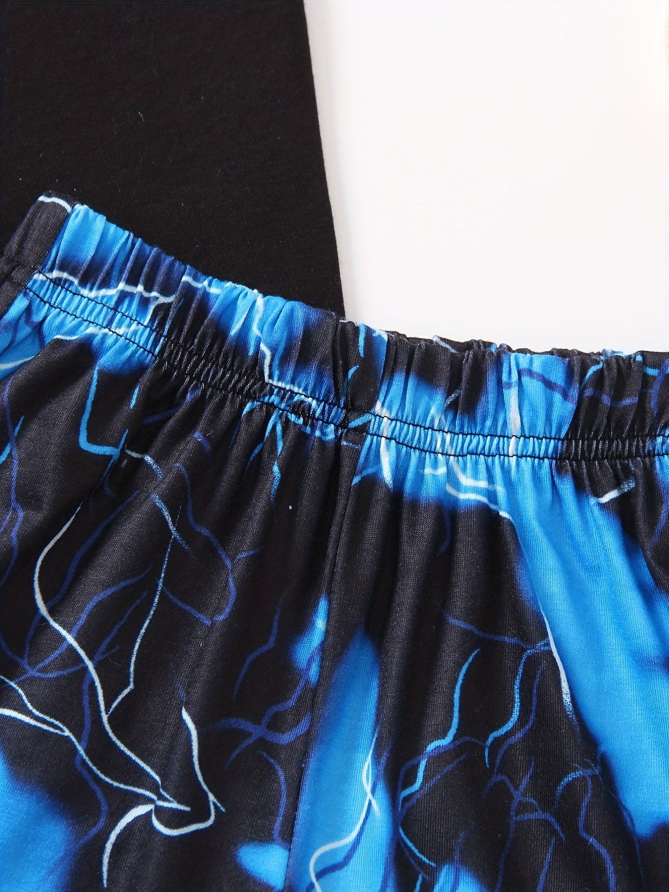 2pcs Boys Lightning Graphic Tee&Shorts Set Summer Kids Clothing