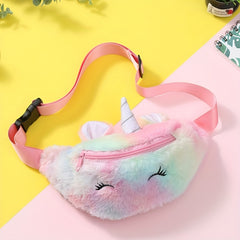 Plush Unicorn Waist Bag Cartoon Shoulder Messenger Bag