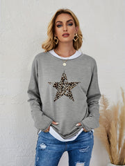 Smiling Face Heart Long Sleeve Top Women's Athleisure
