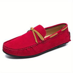 Men's Red Loafers Breathable Slip-On Casual Shoes
