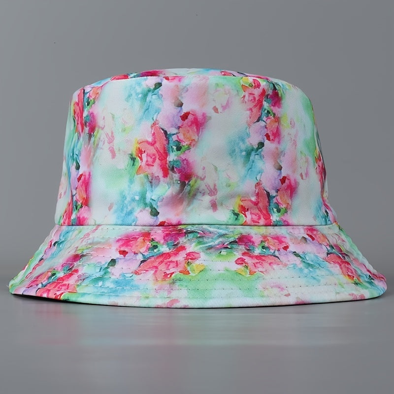 Floral Fisherman Hat & Watercolors Sun Hat for Women - Reversible Bucket Hat