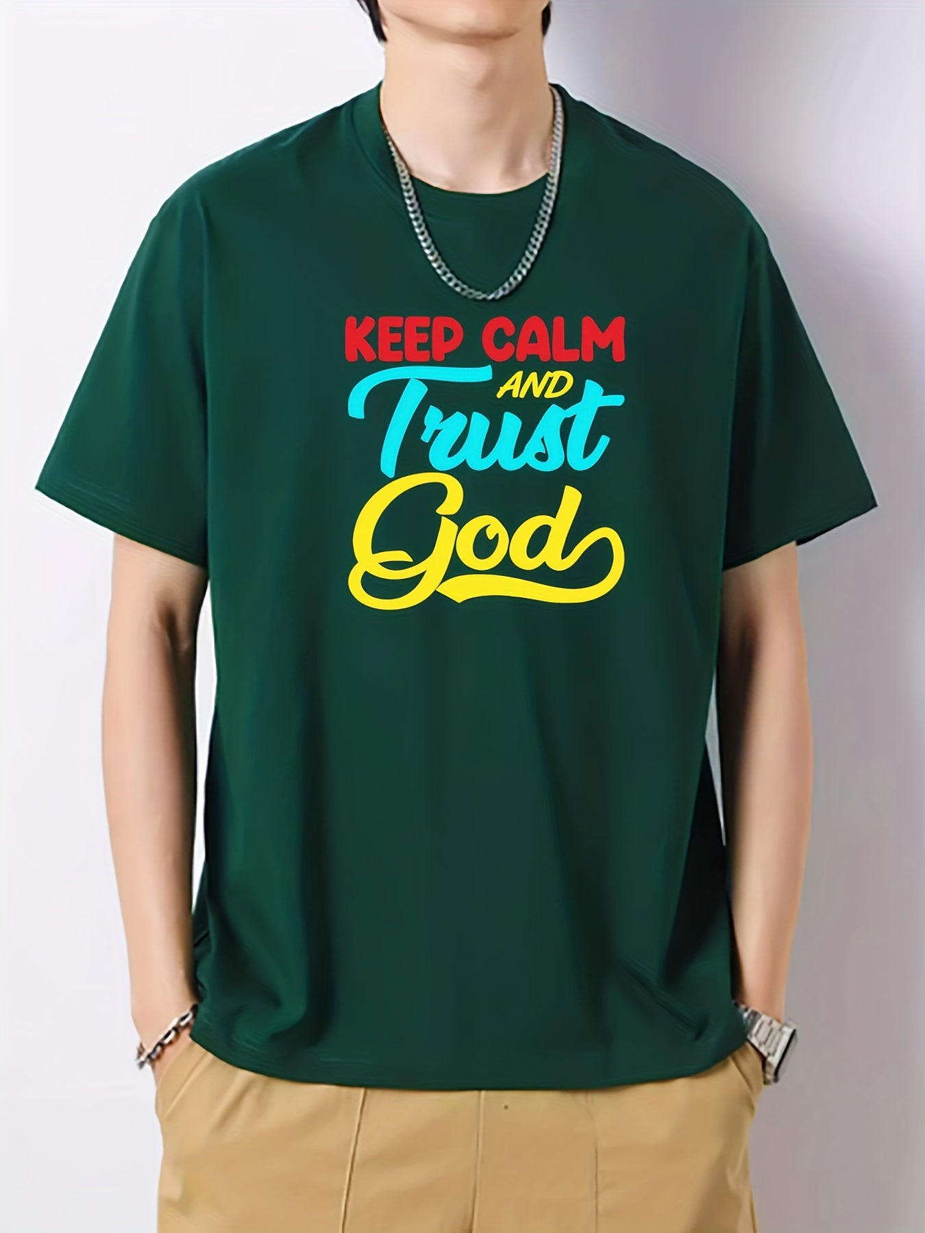 Men's Cotton Graphic Crew Neck Active T shirt for Summer