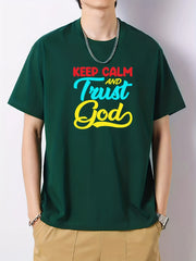 Men's Cotton Graphic Crew Neck Active T shirt for Summer