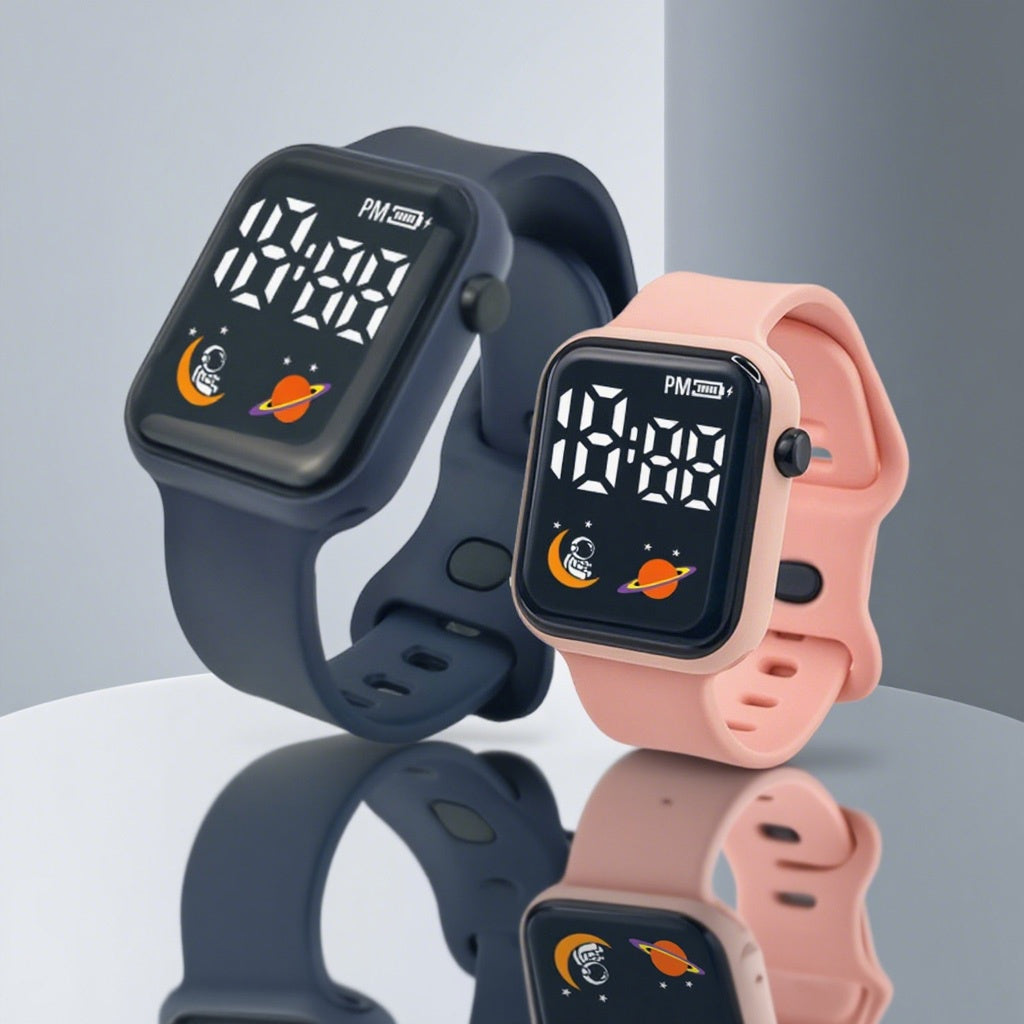 Square Astronaut Rocket Electronic Watch for Students