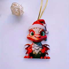 Little Fire Dragon Car Pendant 2D Acrylic Christmas Decoration Keychain