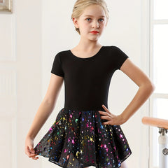 Girls Cotton Sequin Tutu Dress Ballet Leotard